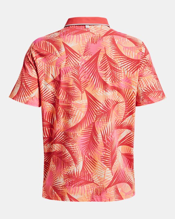 Under Armour Iso Chill Palm Golf Polo Shirt - Pink Shock/Orange Topic Under Armour Iso Chill Palm Golf Polo Shirt - Pink Shock/Orange Topic